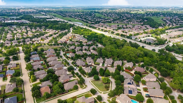 aerial view with a residential view