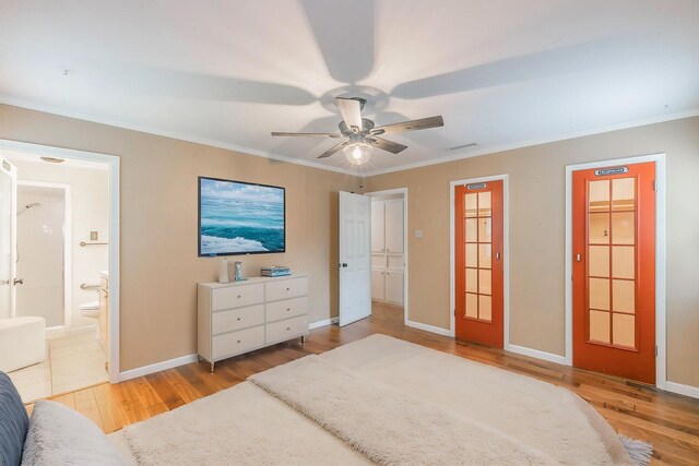836 Springdale Rd, Bedford, TX 76021 - bedroom featuring baseboards, ornamental molding, and wood finished floors