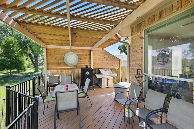 8913 Sunrise Point Ct, Fort Worth, TX 76135 - deck featuring area for grilling and outdoor dining space