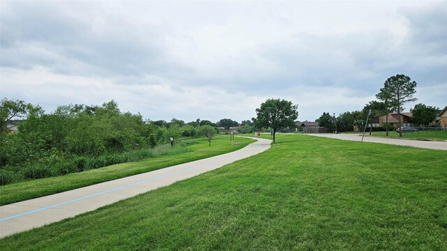 view of home's community with a lawn