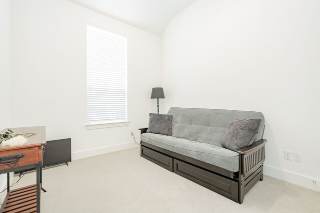 1925 Braided Mane Ave, Aubrey, TX 76227 - sitting room featuring vaulted ceiling, baseboards, and carpet