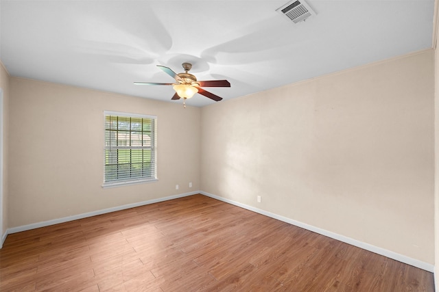 603 Sunnyvale Ln, Fairfield, TX 75840 - empty room featuring visible vents, baseboards, ceiling fan, and wood finished floors