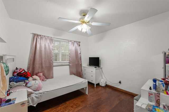 517 Curts Dr, Grand Prairie, TX 75052 - bedroom featuring baseboards, ceiling fan, and wood finished floors