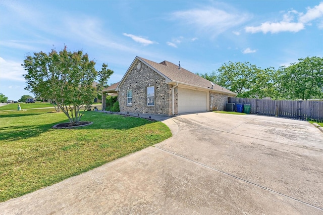 113 Ginger Dr, Pottsboro, TX 75076 - view of property exterior with brick siding, concrete driveway, a garage, and roof with shingles