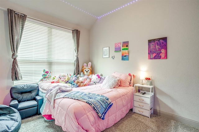 8357 Blue Periwinkle Ln, Fort Worth, TX 76123 - bedroom featuring baseboards, carpet, and vaulted ceiling