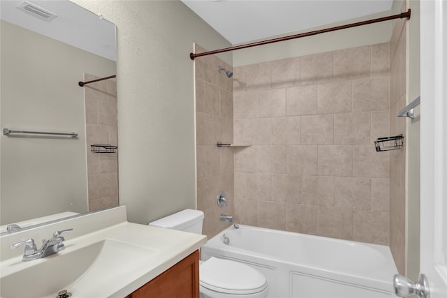 5320 Creek Hill Ln, Fort Worth, TX 76179 - bathroom with toilet, vanity, and tub / shower combination