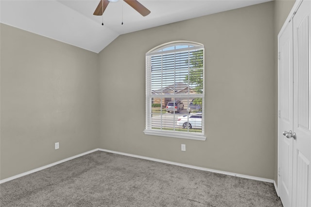 5320 Creek Hill Ln, Fort Worth, TX 76179 - carpeted spare room with ceiling fan, baseboards, and lofted ceiling