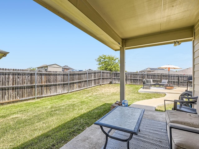 view of patio / terrace featuring a fenced backyard