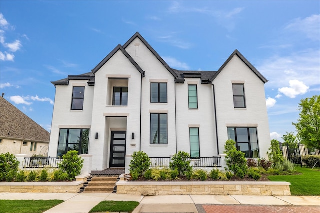 1400 Island Vista Dr, Arlington, TX 76005 - modern farmhouse with fence and brick siding