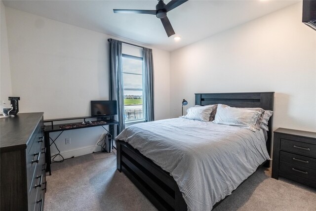 1400 Island Vista Dr, Arlington, TX 76005 - bedroom with recessed lighting, a ceiling fan, carpet, and baseboards