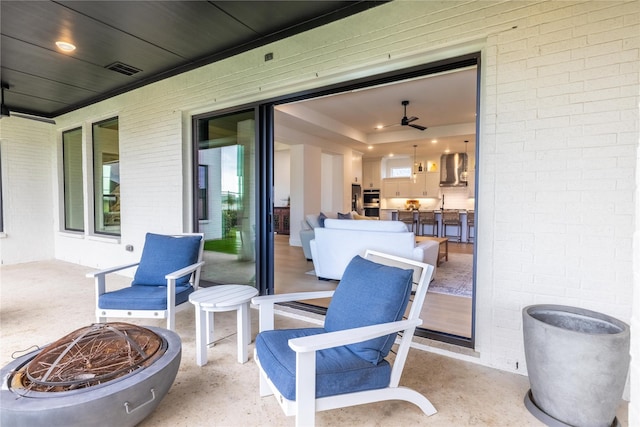 1400 Island Vista Dr, Arlington, TX 76005 - view of patio with a fire pit and visible vents