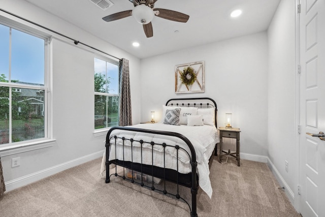 9408 Lamar St Unit D, Rowlett, TX 75089 - carpeted bedroom featuring baseboards, recessed lighting, and ceiling fan