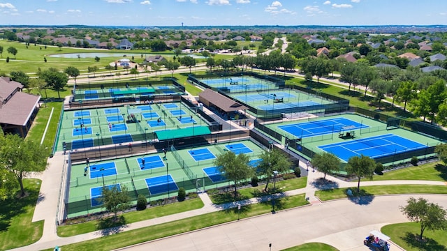 12521 Gritstone Dr, Denton, TX 76207 - drone / aerial view of a nearby body of water and a golf course