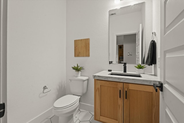 3805 Bluestem Blvd, Denton, TX 76226 - half bath featuring vanity and tile patterned flooring
