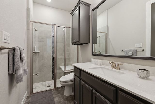 13420 Tim Tam Cir, Frisco, TX 75035 - bathroom featuring vanity, a shower stall, and toilet