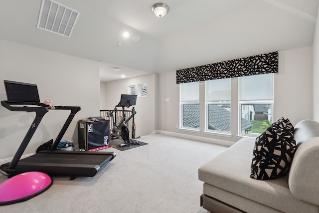 13420 Tim Tam Cir, Frisco, TX 75035 - workout room featuring baseboards, visible vents, and carpet