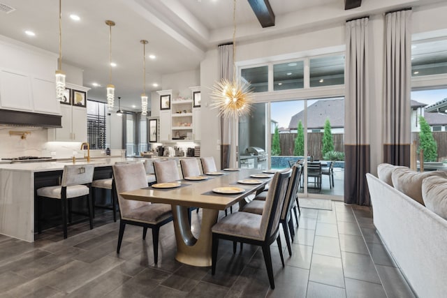 13420 Tim Tam Cir, Frisco, TX 75035 - dining room featuring recessed lighting, a towering ceiling, and visible vents