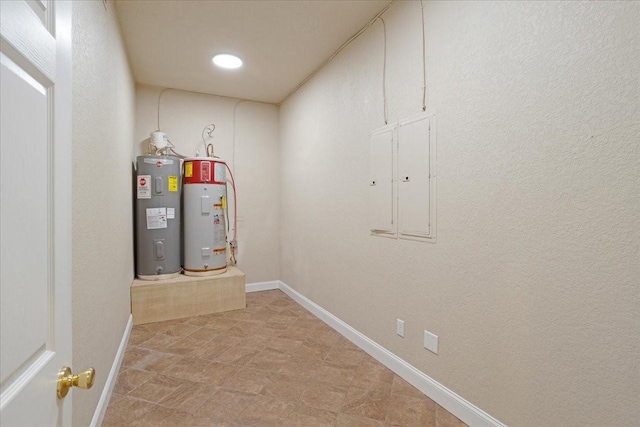 utilities with electric panel and electric water heater