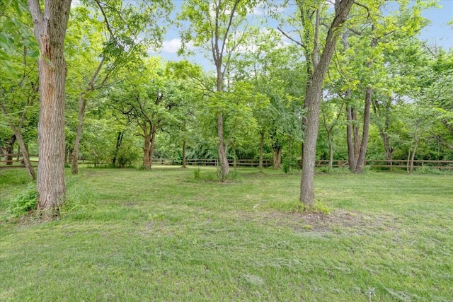 view of yard with fence