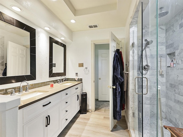 2802 Cinnamon Springs Rd, Glenn Heights, TX 75154 - full bathroom featuring a sink, a stall shower, and visible vents