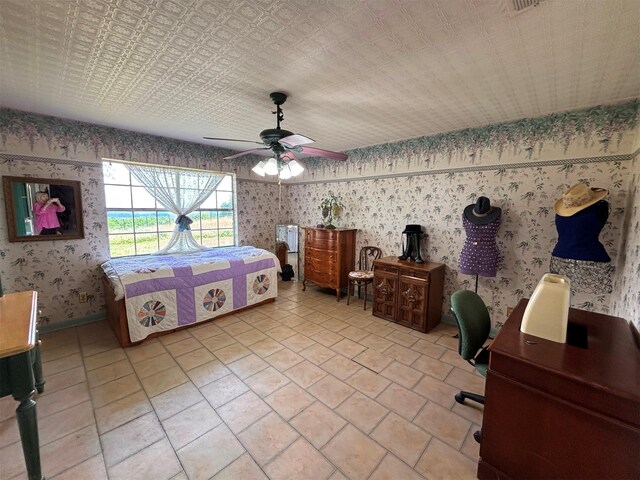 46916 US Highway 69 N, Bullard, TX 75757 - bedroom with ceiling fan and wallpapered walls