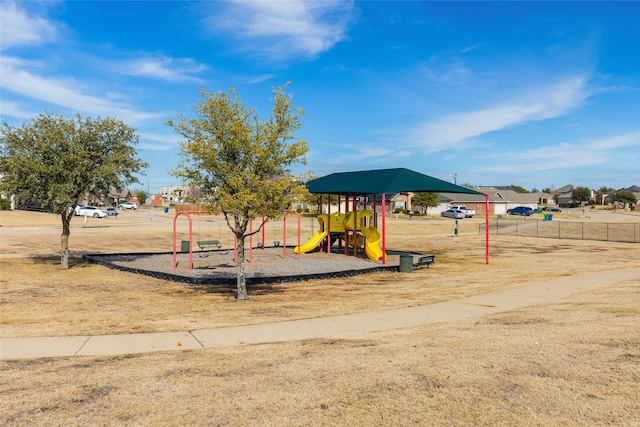 community playground with fence