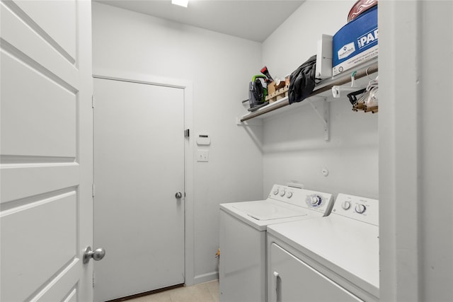 517 Williams Way, Van Alstyne, TX 75495 - washroom featuring laundry area, independent washer and dryer, and light tile patterned floors