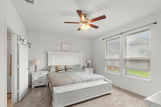 517 Williams Way, Van Alstyne, TX 75495 - bedroom featuring visible vents, a ceiling fan, baseboards, and carpet floors