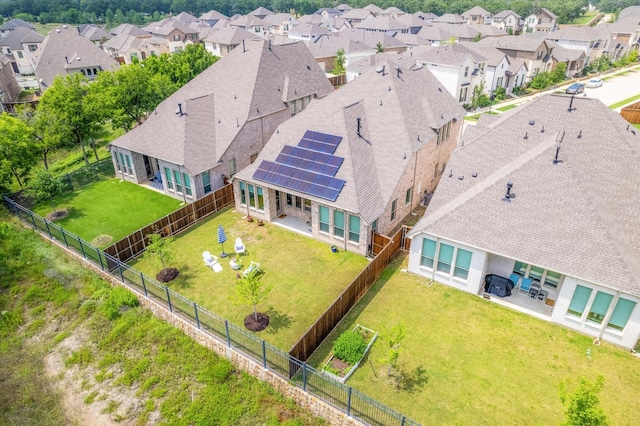 aerial view featuring a residential view
