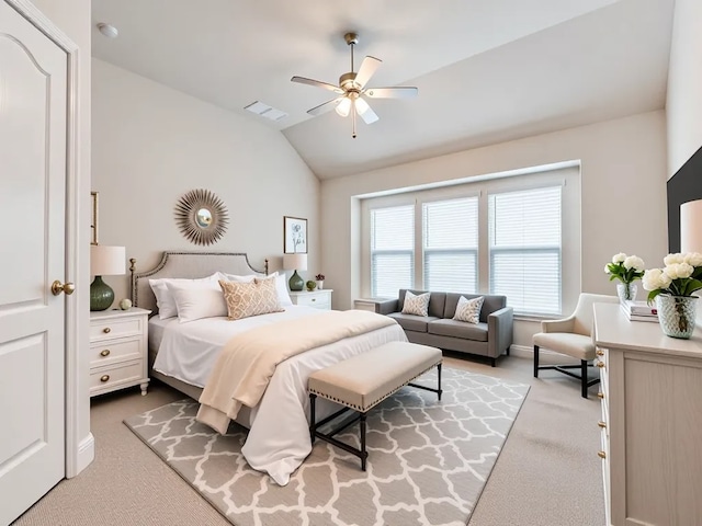2012 Ranchwood Dr, Wylie, TX 75098 - carpeted bedroom featuring vaulted ceiling and a ceiling fan