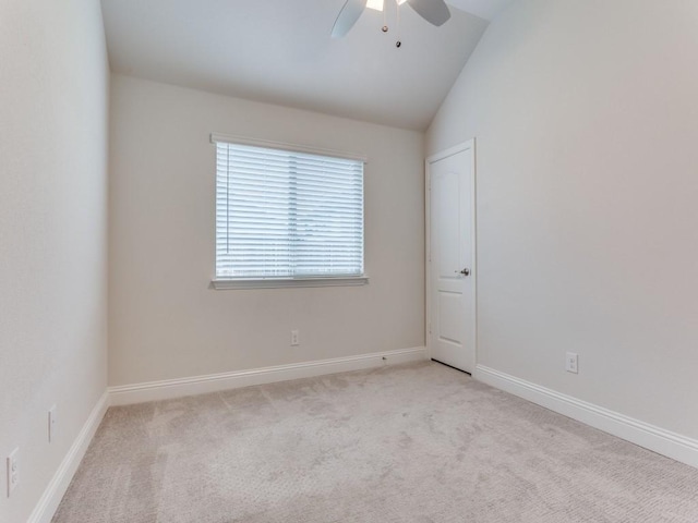 2012 Ranchwood Dr, Wylie, TX 75098 - empty room featuring carpet, ceiling fan, baseboards, and vaulted ceiling