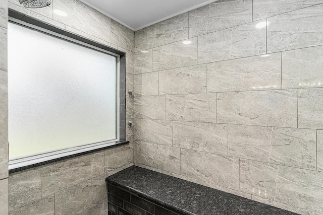 303 Valley View Ct, Rio Vista, TX 76093 - full bath with crown molding and tiled shower