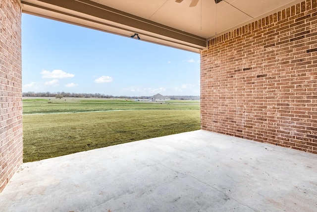 149 Highgate Ct, Boyd, TX 76023 - view of patio featuring ceiling fan and a rural view