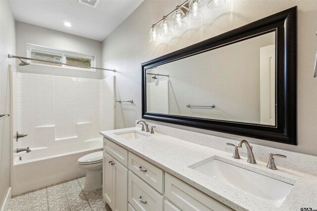 12090 Hackberry Holw, Tyler, TX 75706 - full bath featuring a sink, tile patterned floors, toilet, and shower / washtub combination