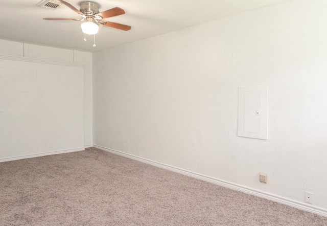 5524 Korth St, Sansom Park, TX 76114 - carpeted spare room with electric panel, ceiling fan, and baseboards