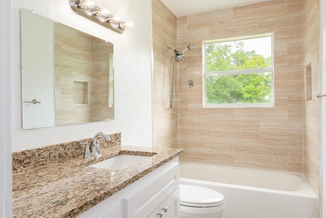 5524 Korth St, Sansom Park, TX 76114 - full bathroom with toilet, vanity, and washtub / shower combination