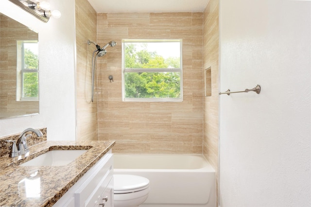 5524 Korth St, Sansom Park, TX 76114 - bathroom featuring toilet, vanity, and shower / bathtub combination