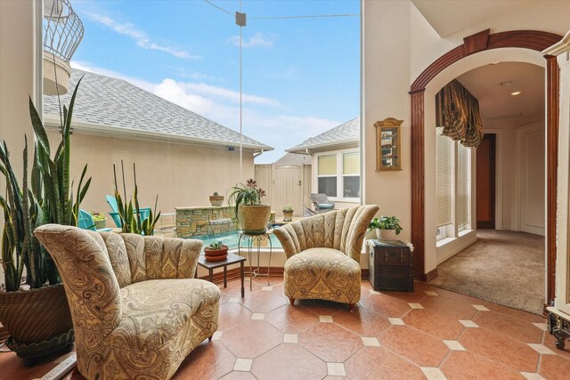 interior space featuring a patio area