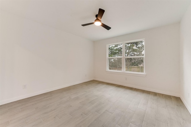 1130 Amsden Cir, Denison, TX 75020 - empty room with light wood-style floors, baseboards, and a ceiling fan