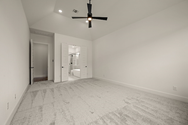 526 Windchase Dr, Haslet, TX 76052 - unfurnished bedroom with light carpet, baseboards, recessed lighting, and high vaulted ceiling