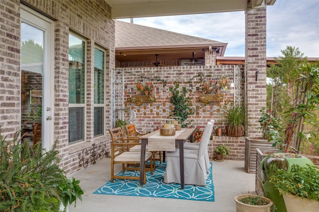 view of patio with outdoor dining space