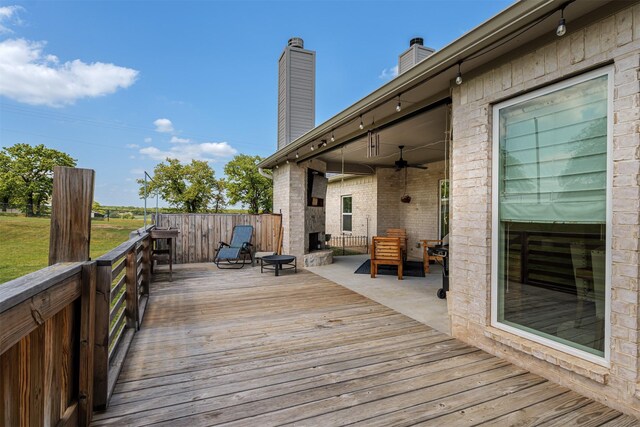 400 Christian Way, Azle, TX 76020 - wooden deck with ceiling fan