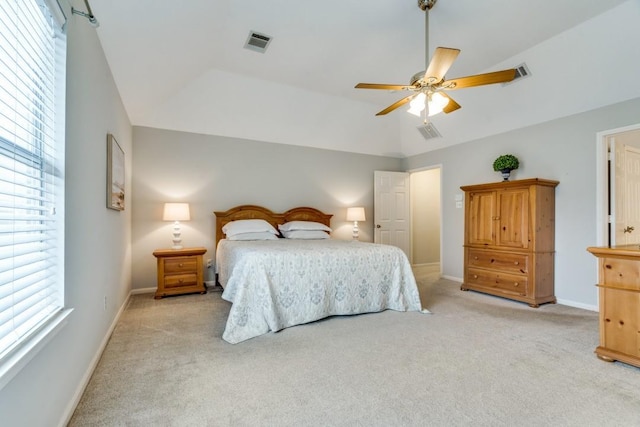 bedroom with visible vents, baseboards, and carpet floors