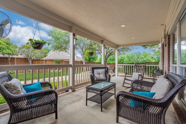 4400 Taylor Ln, Richardson, TX 75082 - view of patio / terrace featuring a fenced backyard and outdoor lounge area