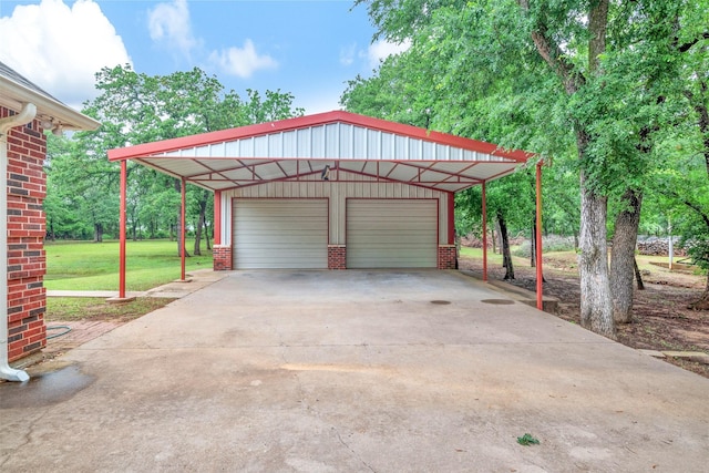 garage featuring a detached garage