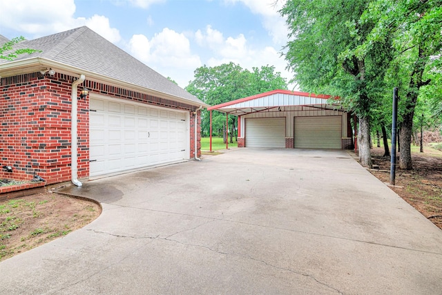 garage featuring a detached garage