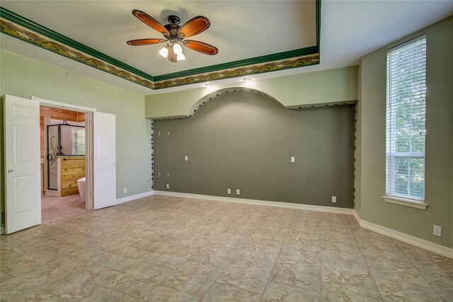 2160 W Fm 550, Mclendon Chisholm, TX 75032 - unfurnished room with ceiling fan, healthy amount of natural light, a raised ceiling, and baseboards
