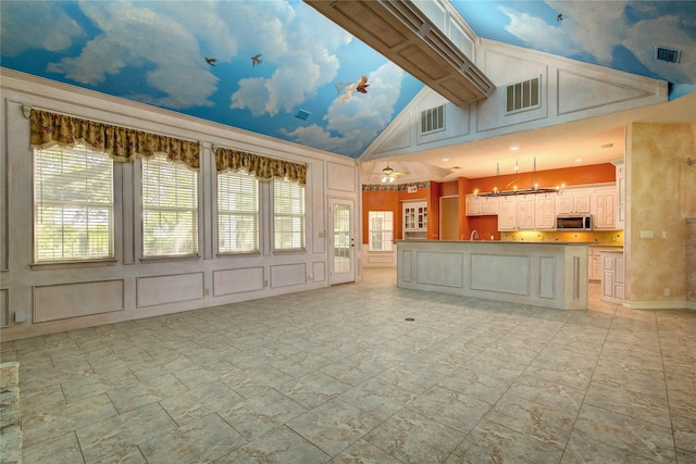 2160 W Fm 550, Mclendon Chisholm, TX 75032 - unfurnished living room featuring high vaulted ceiling