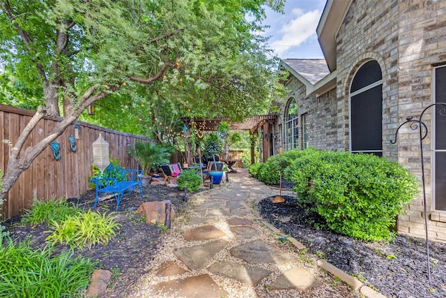 5000 Stonecrest Dr, Mckinney, TX 75071 - fenced backyard featuring a pergola and a patio