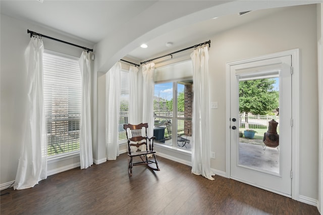 400 Sterling Rdg, Lantana, TX 76226 - sitting room with dark wood-style flooring, baseboards, and plenty of natural light